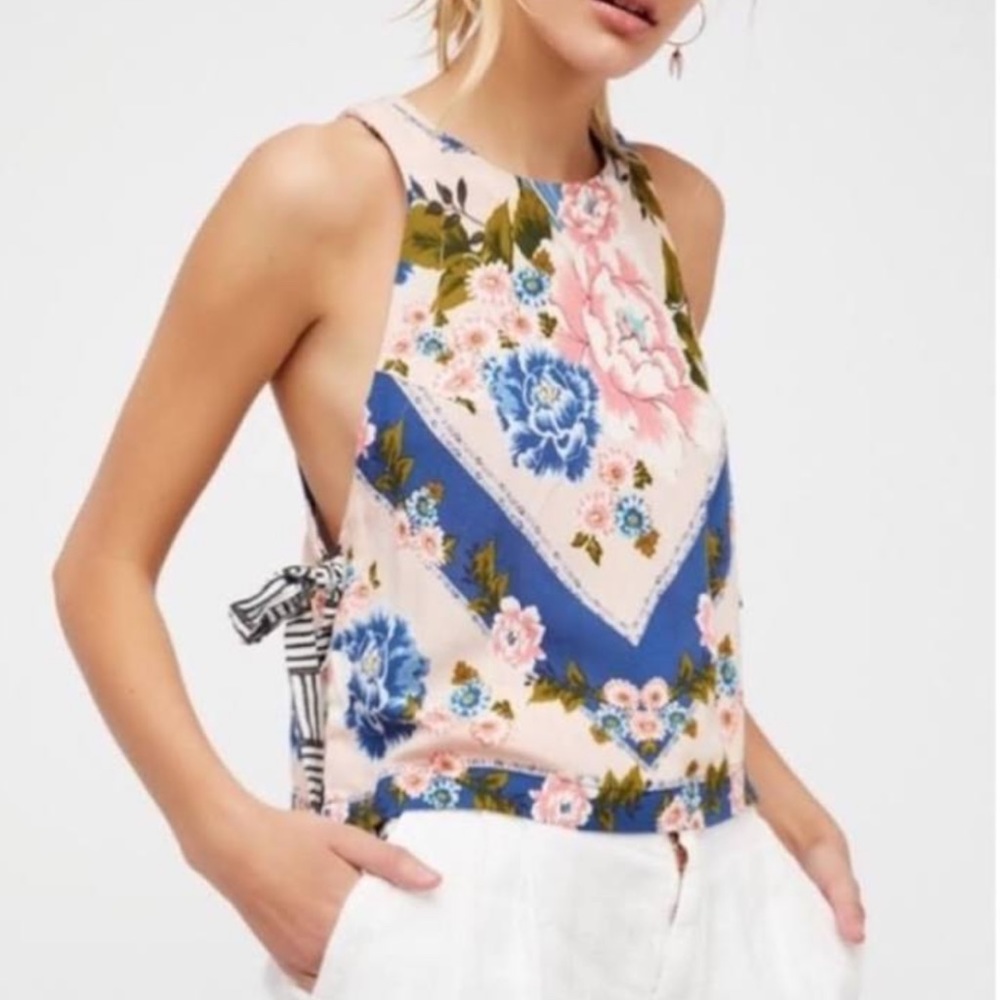 FREE PEOPLE Sweet Love Side Tie Crop Top
